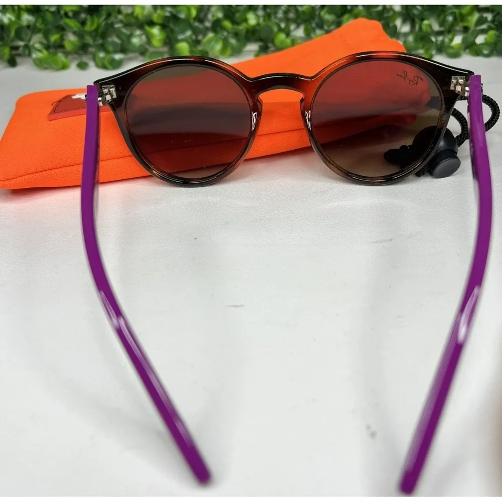Ray-Ban RJ9064S  Kid Children Junior Round Brown Sunglasses, 44mm - PREOWNED